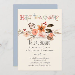 Invitations de mariage Thanksgiving Dusty Blue Ora