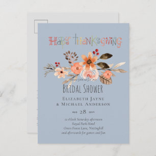 Invitations de mariage Thanksgiving Dusty Blue Ora