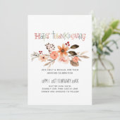 Invitations de mariage Thanksgiving Dusty Blue Ora (Debout devant)