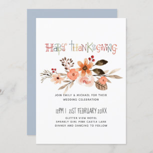 Invitations de mariage Thanksgiving Dusty Blue Ora