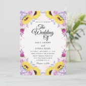 Invitations de mariage tournesol et violet (Debout devant)