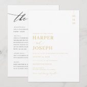 Invitations De Mariage Tout En Un Avec Code QR (Devant / Derrière)