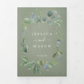 Invitations de mariage tout-en-un Eucalyptus (Page de couverture)