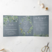 Invitations de mariage tout-en-un Eucalyptus (Intérieur)