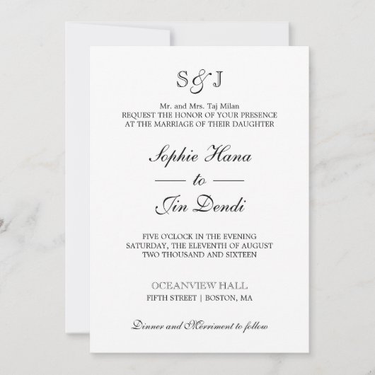 Invitations De Mariage Traditionnelles (Devant)