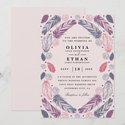 Invitations de mariage traditionnelles navajo (Devant / Derrière)