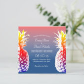Invitations de mariage tropical à l'ananas à Hawaï (Debout devant)