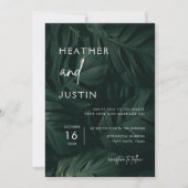 Invitations de mariage tropicale moderne (Devant)
