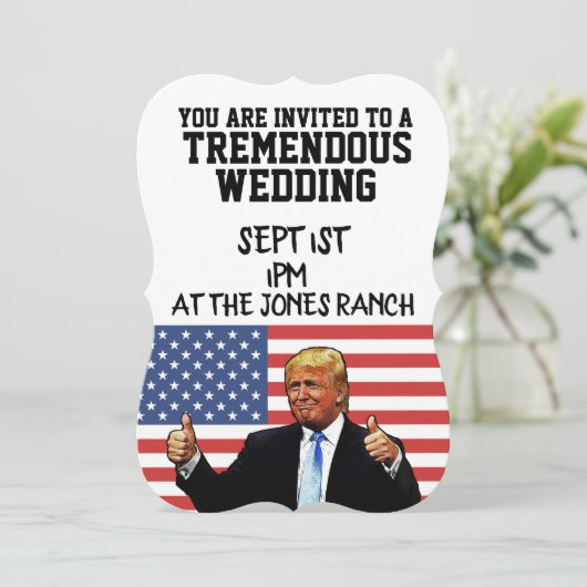 INVITATIONS DE MARIAGE TRUMP SUR MESURE (Debout devant)