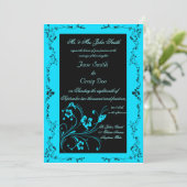 Invitations de mariage turquoise (Debout devant)