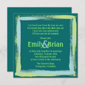 Invitations de mariage turquoise bleu vert peintur (Devant / Derrière)