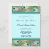Invitations de mariage turquoise Blue Peacock (Devant)
