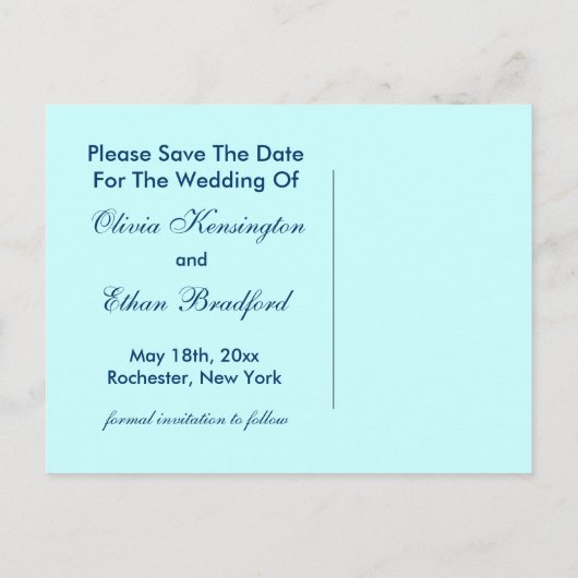 Invitations de mariage turquoise Blue Peacock (Dos)