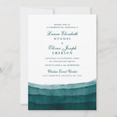 Invitations de mariage Turquoise d'aquarelle de me (Devant)