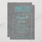 Invitations de mariage Turquoise de Mason Jar Rust (Devant / Derrière)