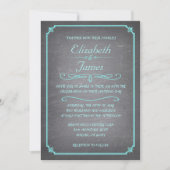 Invitations de mariage turquoise et Argent (Devant)