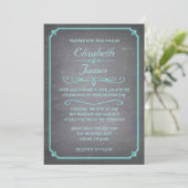 Invitations de mariage turquoise et Argent (Debout devant)
