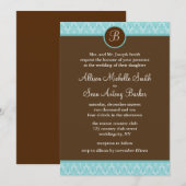 Invitations de mariage Turquoise et Brown pour les (Devant / Derrière)