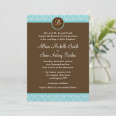 Invitations de mariage Turquoise et Brown pour les (Debout devant)
