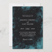 invitations de mariage turquoise et noire (Devant)