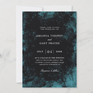invitations de mariage turquoise et noire