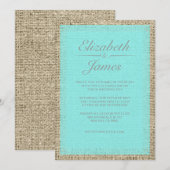 Invitations de mariage Turquoise et Silver Vintage (Devant / Derrière)