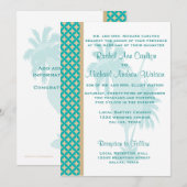 Invitations de mariage Turquoise et Tan Khaki Beac (Devant / Derrière)