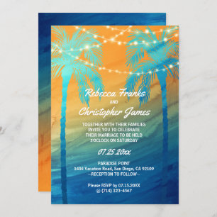 Invitations de mariage Turquoise et tropical