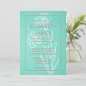 Invitations de mariage turquoise et Vintage rustiq (Debout devant)