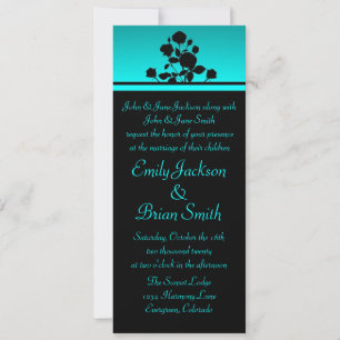 Invitations de mariage turquoise floral