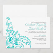 Invitations de mariage turquoises (Devant / Derrière)