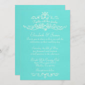 Invitations de mariage Turquoises de luxe (Devant / Derrière)