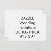 Invitations de mariage ULTRA-THICK 360 lb 5 pouces (Devant / Derrière)