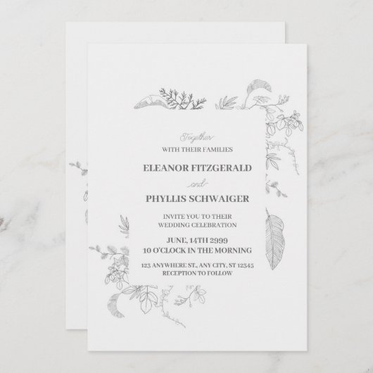 Invitations de mariage uniques (Devant / Derrière)