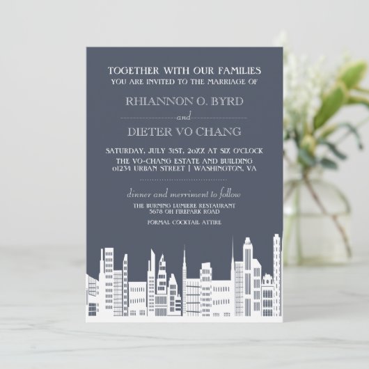 Invitations de mariage urbain (Debout devant)