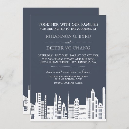 Invitations de mariage urbain (Devant / Derrière)