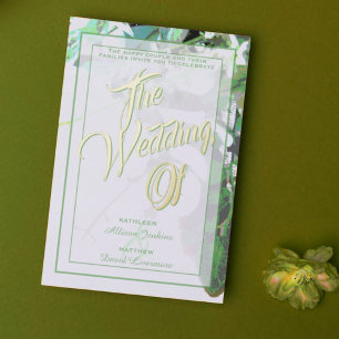 Invitations de mariage végétal et végétal