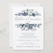 Invitations de mariage verdoyantes - Dusty Blue &  (Devant)