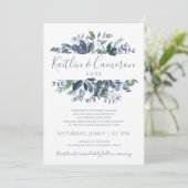 Invitations de mariage verdoyantes - Dusty Blue &  (Debout devant)
