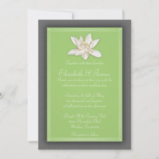 Invitations de mariage vert (Devant)