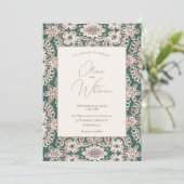 Invitations de mariage vert de dentelle rustique (Debout devant)