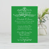 Invitations de mariage vert de luxe simple (Debout devant)
