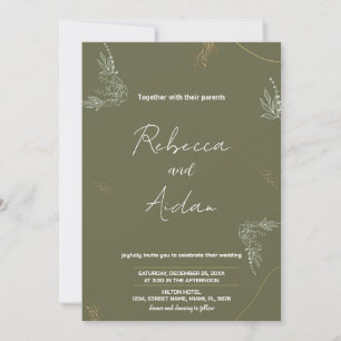 Invitations de mariage vert foncé