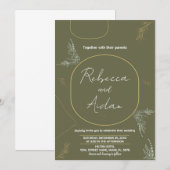 Invitations de mariage vert foncé (Devant / Derrière)