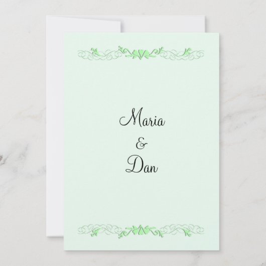 Invitations de mariage vert Mint (Dos)