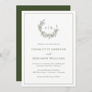 Invitations de mariage vert monographie