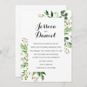 Invitations de mariage vertes Modèles (Devant / Derrière)