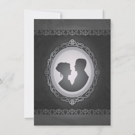 Invitations de mariage victorienne gothique Cameo (Devant)