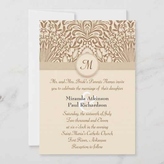 invitations de mariage vintage (Dos)