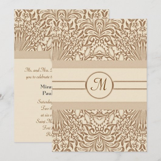 invitations de mariage vintage (Devant / Derrière)